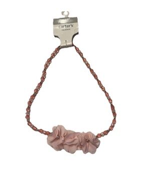 🛍️ 3/$15 Carter’s kids girls Pink and Silver Beaded Floral Necklace NWT